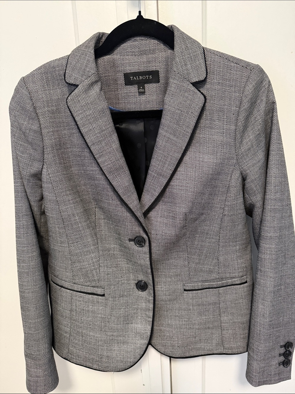 Talbots Tweed Notch-Lapel Two-Button Blazer